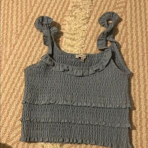 BLUE Ruffled Women's Top